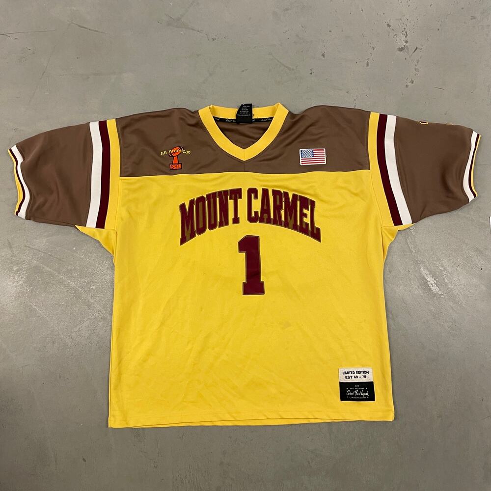 Vintage yellow and brown Donovan Mcnabb School Yard Legends Display case Jersey